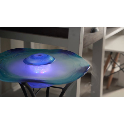 Highland Dunes Siyana Glass/Metal Canary Mist Fountain/Aroma Diffuser